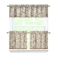 thumbnail image 1 of Rod Pocket Kitchen Curtain Set 3-Piece, 27.5x36 Inch Valance & Tier Drapes, Polyester Pongee Cafe Curtains for Living Room, Bathroom, Farmhouse Rustic Country Window Treatments., 1 of 6