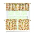 thumbnail image 1 of Rod Pocket Kitchen Curtain Set 3-Piece, 27.5x36 Inch Valance & Tier Drapes, Polyester Pongee Cafe Curtains for Living Room, Bathroom, Farmhouse Rustic Country Window Treatments., 1 of 6