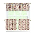 thumbnail image 1 of Rod Pocket Kitchen Curtain Set 3-Piece, 27.5x36 Inch Valance & Tier Drapes, Polyester Pongee Cafe Curtains for Living Room, Bathroom, Farmhouse Rustic Country Window Treatments., 1 of 6