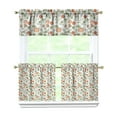 thumbnail image 1 of Rod Pocket Kitchen Curtain Set 3-Piece, 27.5x36 Inch Valance & Tier Drapes, Polyester Pongee Cafe Curtains for Living Room, Bathroom, Farmhouse Rustic Country Window Treatments., 1 of 6
