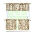 thumbnail image 1 of Rod Pocket Kitchen Curtain Set 3-Piece, 27.5x36 Inch Valance & Tier Drapes, Polyester Pongee Cafe Curtains for Living Room, Bathroom, Farmhouse Rustic Country Window Treatments., 1 of 6