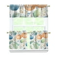 thumbnail image 1 of Rod Pocket Kitchen Curtain Set 3-Piece, 27.5x36 Inch Valance & Tier Drapes, Polyester Pongee Cafe Curtains for Living Room, Bathroom, Farmhouse Rustic Country Window Treatments., 1 of 6