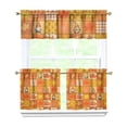 thumbnail image 1 of Rod Pocket Kitchen Curtain Set 3-Piece, 27.5x36 Inch Valance & Tier Drapes, Polyester Pongee Cafe Curtains for Living Room, Bathroom, Farmhouse Rustic Country Window Treatments., 1 of 6