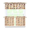 thumbnail image 1 of Rod Pocket Kitchen Curtain Set 3-Piece, 27.5x36 Inch Valance & Tier Drapes, Polyester Pongee Cafe Curtains for Living Room, Bathroom, Farmhouse Rustic Country Window Treatments., 1 of 6