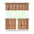 thumbnail image 1 of Rod Pocket Kitchen Curtain Set 3-Piece, 27.5x36 Inch Valance & Tier Drapes, Polyester Pongee Cafe Curtains for Living Room, Bathroom, Farmhouse Rustic Country Window Treatments., 1 of 6