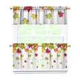 thumbnail image 1 of Rod Pocket Kitchen Curtain Set 3-Piece, 27.5x36 Inch Valance & Tier Drapes, Polyester Pongee Cafe Curtains for Living Room, Bathroom, Farmhouse Rustic Country Window Treatments., 1 of 6