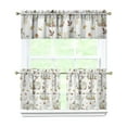 thumbnail image 1 of Rod Pocket Kitchen Curtain Set 3-Piece, 27.5x36 Inch Valance & Tier Drapes, Polyester Pongee Cafe Curtains for Living Room, Bathroom, Farmhouse Rustic Country Window Treatments., 1 of 6