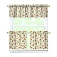 thumbnail image 1 of Rod Pocket Kitchen Curtain Set 3-Piece, 27.5x36 Inch Valance & Tier Drapes, Polyester Pongee Cafe Curtains for Living Room, Bathroom, Farmhouse Rustic Country Window Treatments., 1 of 6