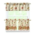 thumbnail image 1 of Rod Pocket Kitchen Curtain Set 3-Piece, 27.5x36 Inch Valance & Tier Drapes, Polyester Pongee Cafe Curtains for Living Room, Bathroom, Farmhouse Rustic Country Window Treatments., 1 of 6