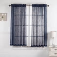 thumbnail image 1 of Diamond Home Navy Blue Linen Wave Semi-Sheer Privacy Curtains, 52" x 63" (2 Panels), 1 of 3