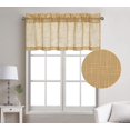 thumbnail image 1 of Rod Pocket Linen Texture Semi Sheer Window Treatment Curtain Valance (18" Long, Gold), 1 of 3