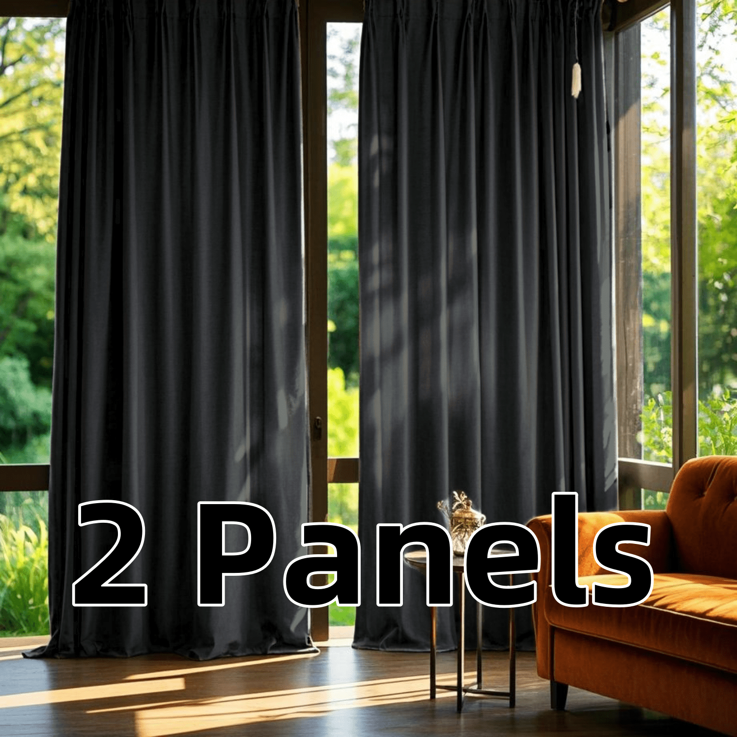 Rod Pocket Outdoor Curtains for Patio, Light Filtering Gazebo Curtain for Pergola/Porch, UV & Privacy Protection Outside Drape, 52" Wide, 2 Panels