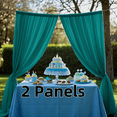 thumbnail image 1 of Rod Pocket Outdoor Velvet Curtains for Birthday, Light Filtering Curtain for Decorative Backdrop, Holiday Events Outside Drape, 52" Wide, 2 Panels, 1 of 8
