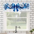 thumbnail image 1 of Rod Pocket Polyester kitchen Curtain Valances for Windows With Blue Bow And Floral Design For Indoor Living Room Bedroom Kitchen Decoration 54x18 inch, 1 of 5