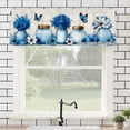 thumbnail image 1 of Rod Pocket Polyester kitchen Curtain Valances for Windows Blue Flowers And Butterflies Design For Indoor Living Room Bedroom Kitchen Decoration 54x18 inch, 1 of 5