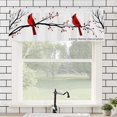 thumbnail image 1 of Rod Pocket Polyester kitchen Curtain Valances for Windows With Red Cardinals On Branch Design For Indoor Living Room Bedroom Kitchen Decoration 54x18 inch, 1 of 5