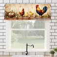 thumbnail image 1 of Rod Pocket Polyester kitchen Curtain Valances for Windows With Rooster And Chickens Design For Indoor Living Room Bedroom Kitchen Decoration 54x18 inch, 1 of 5