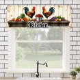 thumbnail image 1 of Rod Pocket Polyester kitchen Curtain Valances for Windows With Rooster And Vegetables Design For Indoor Living Room Bedroom Kitchen Decoration 54x18 inch, 1 of 5