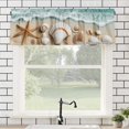 thumbnail image 1 of Rod Pocket Polyester kitchen Curtain Valances for Windows With Seashell And Starfish Design For Indoor Living Room Bedroom Kitchen Decoration 54x18 inch, 1 of 5
