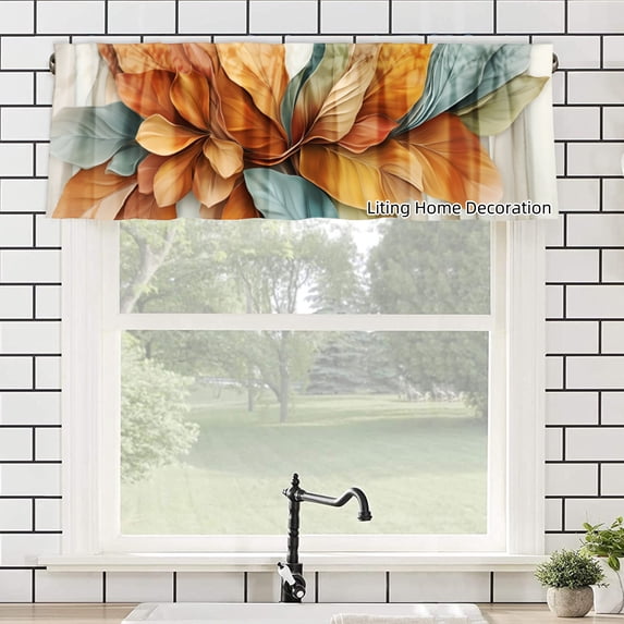 Rod Pocket Polyester kitchen Curtain Valances for Windows For Indoor Living Room Bedroom Kitchen Decoration 54x18 inch