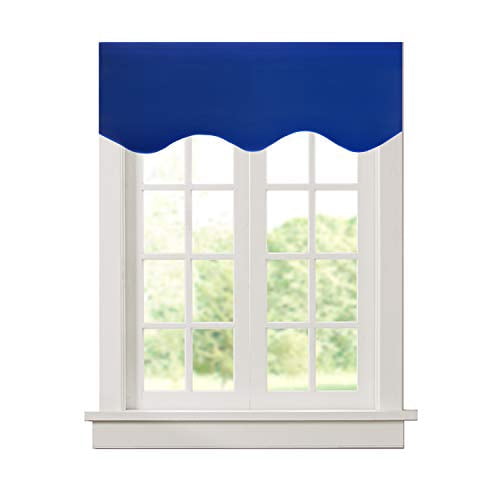 Rod Pocket Scalloped Valances For Windows Blackout Drapery Solid
