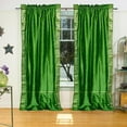 thumbnail image 1 of Rod Pocket Sheer Sari Curtains 60"W X 120"L matching tiebacks- Handcrafted Forest Green Indian Drapes Unlinedfor light & airy ambience for Living room/Bedroom/Dining Room Sold in Pairs, 1 of 4