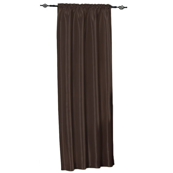 Rod Pocket Soho Faux Silk Curtain Panels (Single)- Chocolate - 42x84