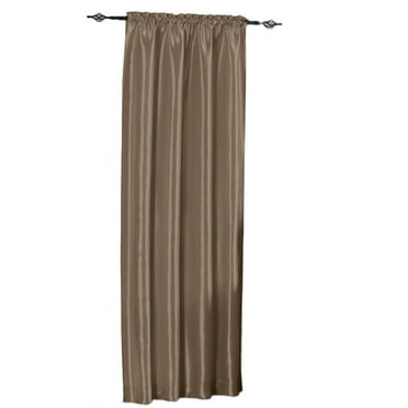 Rod Pocket Soho Faux Silk Curtain Panels (Single)- Mushroom - 42x96