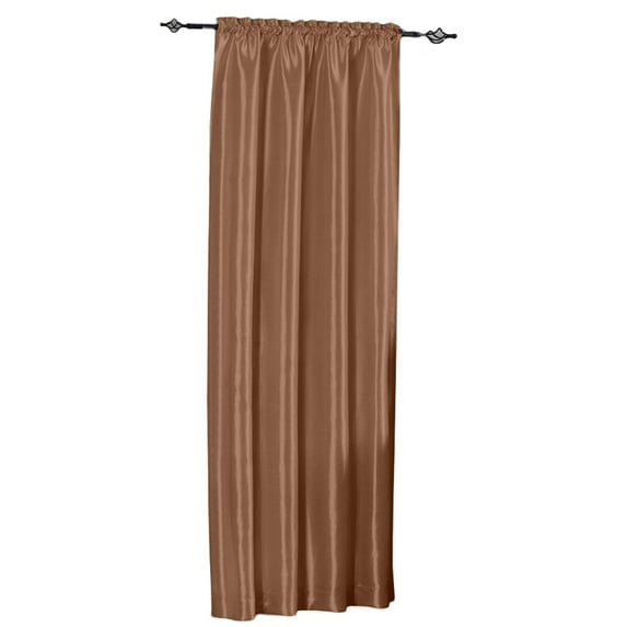Rod Pocket Soho Faux Silk Curtain Panels (Single)- Rust - 42x96