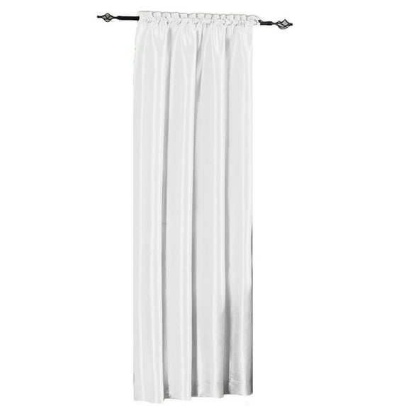 Rod Pocket Soho Faux Silk Curtain Panels (Single)- White - 42x84