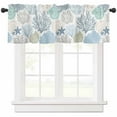 thumbnail image 1 of Rod Pocket Window Valances Abstract Ocean Starfish Coral Shell Short Kitchen Curtains Underwater World Window Treatment Drapes for Bedroom Bathroom Living Room 54x18In,1 Panel, 1 of 7