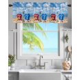 thumbnail image 1 of Rod Pocket Window Valances Blue Red Slippers Seaside Beach Short Kitchen Curtains Ocean Starfish Shell Window Treatment Drapes for Bedroom Bathroom Living Room 42x18In,1 Panel, 1 of 7
