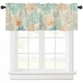 thumbnail image 1 of Rod Pocket Window Valances Colorful Tropical Coral Shell on Beige Short Kitchen Curtains Summer Starfish Window Treatment Drapes for Bedroom Bathroom Living Room 54x18In,1 Panel, 1 of 7