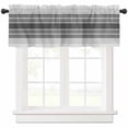 thumbnail image 1 of Rod Pocket Window Valances Gradient Black Grey Stripe Short Kitchen Curtains Modern Abstract Geometric Window Treatment Drapes for Bedroom Bathroom Living Room 54x18In,1 Panel, 1 of 7