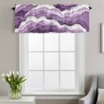 thumbnail image 1 of Rod Pocket Window Valances Gradient Purple Sea Wave Line Short Kitchen Curtains Abstract Arts Lines on White Window Treatment Drapes for Bedroom Bathroom Living Room 42x18In,1 Panel, 1 of 9