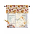 thumbnail image 1 of Rod Pocket Window Valances Retro Idyllic Maple Leaf on Linen Short Kitchen Curtains Autumn Plant Tree Leave Window Treatment Drapes for Bedroom Bathroom Living Room 54x18In,1 Panel, 1 of 6