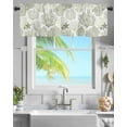 thumbnail image 1 of Rod Pocket Window Valances Sage Green Ocean Starfish Shell Coral Short Kitchen Curtains Marine Life Window Treatment Drapes for Bedroom Bathroom Living Room 54x18In,1 Panel, 1 of 7
