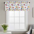 thumbnail image 1 of Rod Pocket Window Valances Spring Colorful Flower Blossom Floral Short Kitchen Curtains Farm Plant Leaves Seamless Window Treatment Drapes for Bedroom Bathroom Living Room 42x18In,1 Panel, 1 of 9