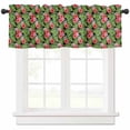 thumbnail image 1 of Rod Pocket Window Valances Summer Pastoral Gardenia Flower Leaves Short Kitchen Curtains Tropical Plants Window Treatment Drapes for Bedroom Bathroom Living Room 54x18In,1 Panel, 1 of 7