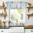 thumbnail image 1 of Rod Pocket Window Valances Teal Marble Gradient Abstract Color Block Short Kitchen Curtains Watercolor Morandi Window Treatment Drapes for Bedroom Bathroom Living Room 56x16In,1 Panel, 1 of 9