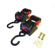Set of 2 Black and Red Outdoor Rod Saver RT40 Retractable Transom Tie-Down 40-Inch, 14
