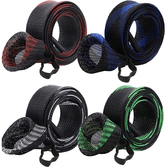 Rod Socks Fishing Rod Sleeve, Rod Covers for Spinning Baitcasting Rod Fishing Pole Covers with Elastic Strap