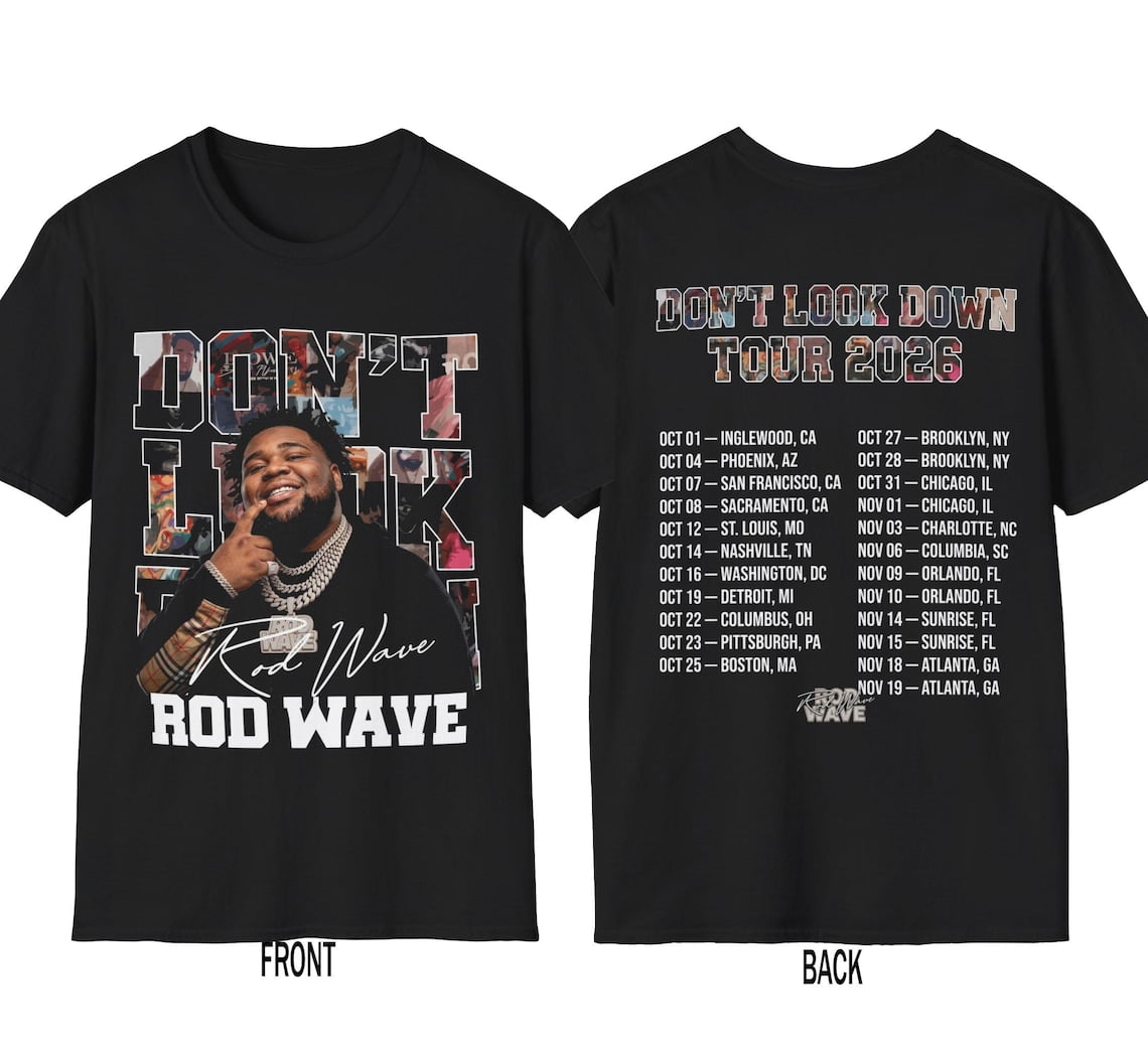 Rod Wave 2026 Shirt, Don't Look Down Tour T-shirt, Band Fan Gift,Black ...