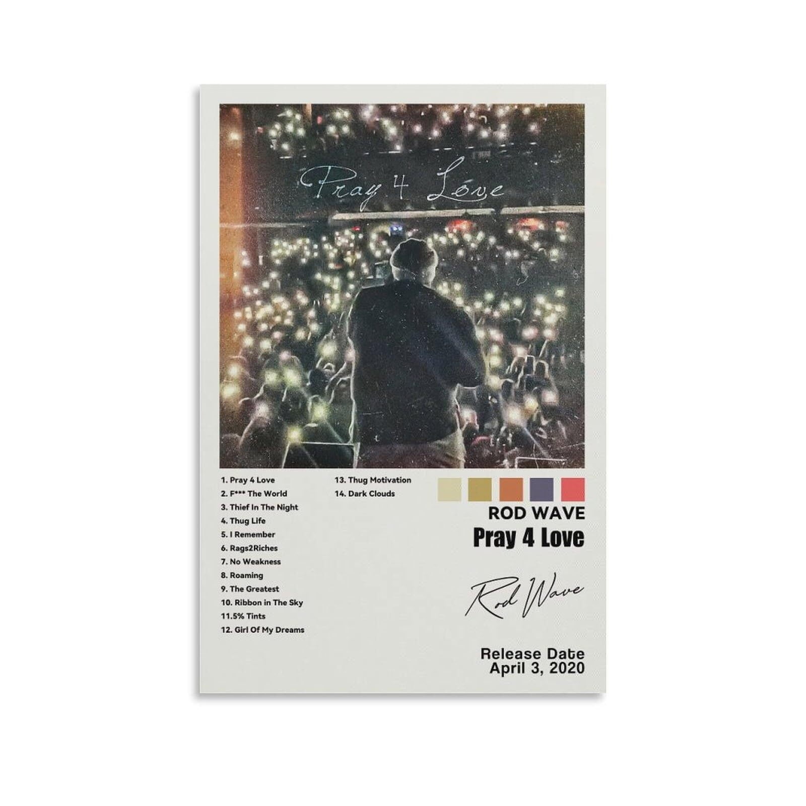 Rod Wave Album Cover Poster Rapper Hip Hop Music Poster Prints Canvas ...