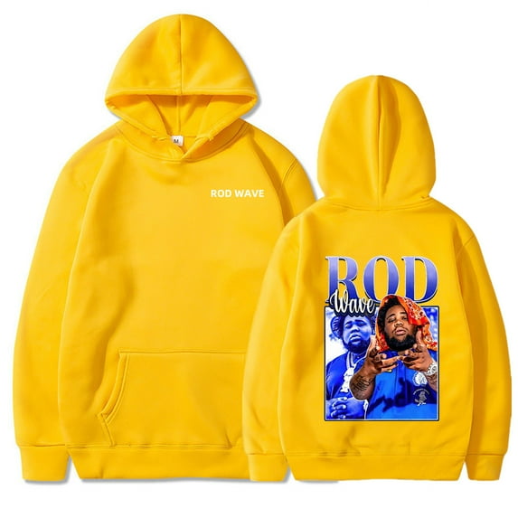 Rod Wave Blue Pullover Sweatshirt Autumn and Winter Hoodie Men's Casual Fashionable Trendy Warm Sweatshirt