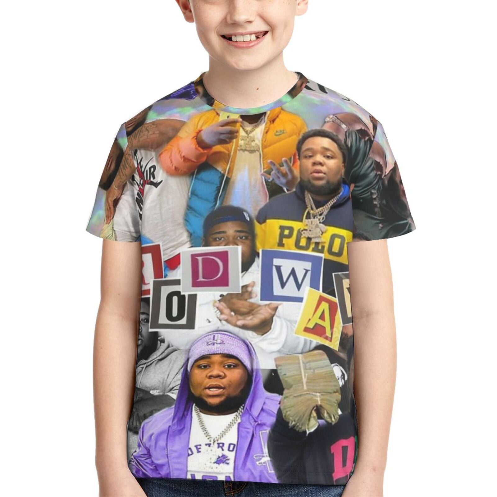 Rod Wave Boys Girls 3D Printed T-Shirt Crewneck Graphic Short Sleeve ...