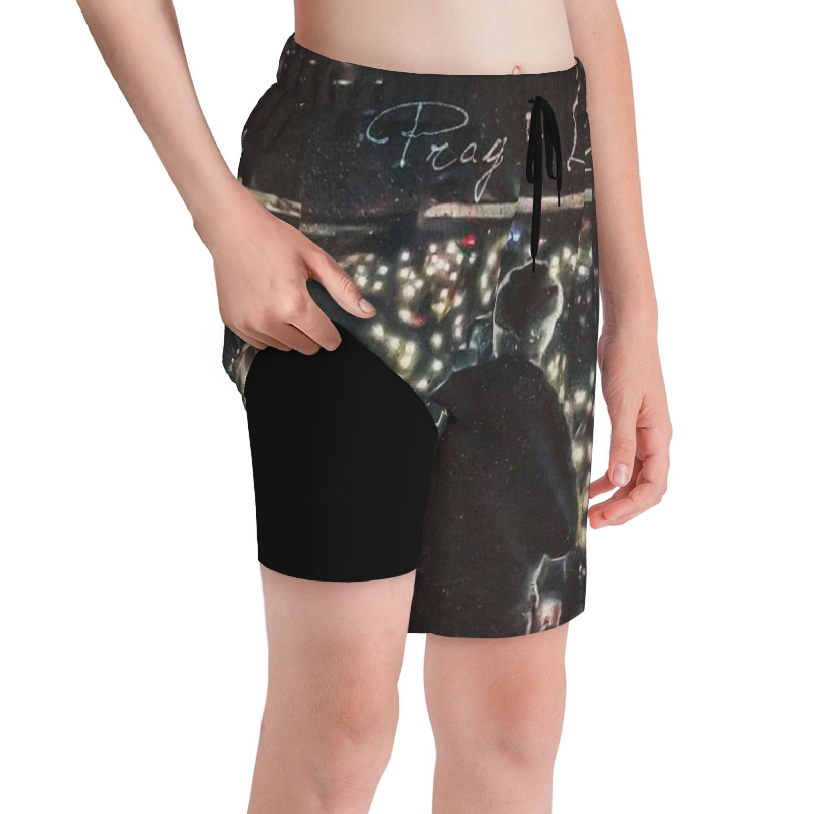 Rod Wave Boys Swim Trunks Compression Liner Swim Shorts Quick Dry Bathing Suit With Boxer Brief