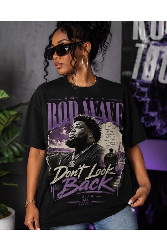 Rod Wave Don't Look Back Tour T-shirt, Rapper Graphic Tee,Black Color,Size M