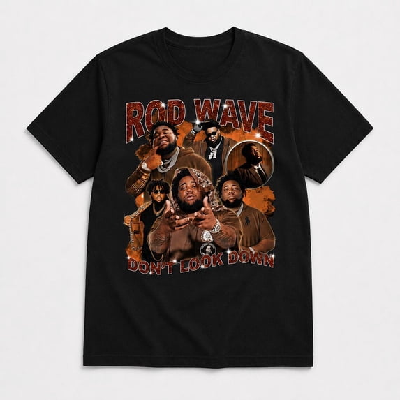 Rod Wave Don’t Look Down Shirt, Vintage Rap Graphic Tee, Hip Hop Music Fan T-Shirt