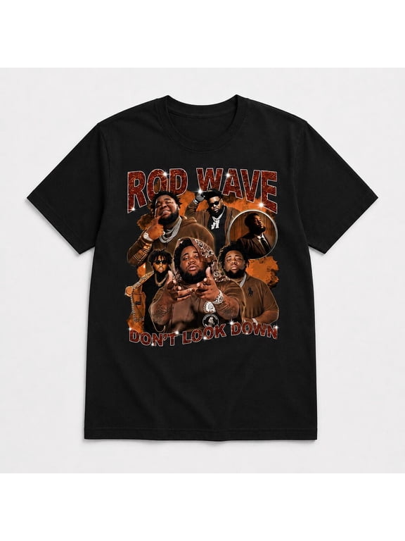 Rod Wave Don’t Look Down Shirt, Vintage Rap Graphic Tee, Hip Hop Music Fan T-Shirt